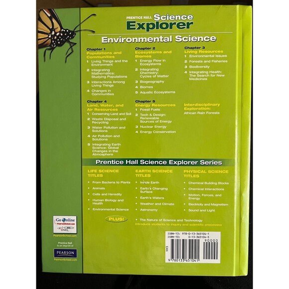 Prentice Hall SCIENCE EXPLORER Environmental Science Textbook (Bx X) - Picture 2 of 7